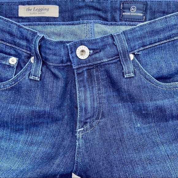 AG Adriano Goldschmied Lowrise Med Wash Legging Super Skinny Jeans Size 26 - Picture 12 of 16